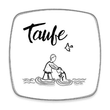 Taufe im Fluss Gottesdienst Taufgeschenk Paten - Viereckiger Kühlschrankmagnet - Weiß - Vorne