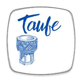 Taufe Taufstein symbolisch taufen Gottesdienst - Viereckiger Kühlschrankmagnet - Weiß - Vorne