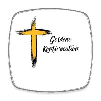 Goldene Konfirmation 50 Jahre konfirmiert - Viereckiger Kühlschrankmagnet - Weiß - Vorne
