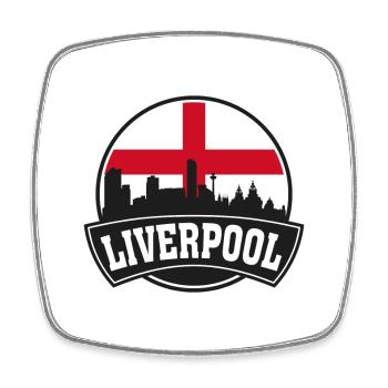 Liverpool Angleterre Skyline Travel Souvenir British - Magnet carré - blanc - Devant