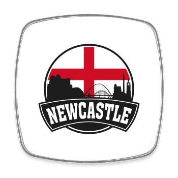 Newcastle England Skyline Travel Souvenir British - Square fridge magnet - white - Front