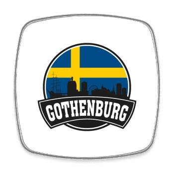 Göteborg Suède Skyline Voyage Souvenir Suédois - Magnet carré - blanc - Devant