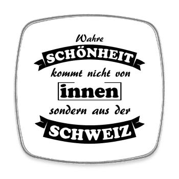 Schweiz - Viereckiger Kühlschrankmagnet - Weiß - Vorne
