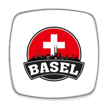 Bâle Suisse Skyline Travel Souvenir Swiss Fl - Magnet carré - blanc - Devant