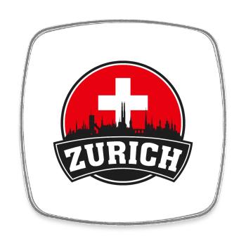 Zürich Schweiz Skyline Travel Souvenir Swiss F. - Viereckiger Kühlschrankmagnet - Weiß - Vorne