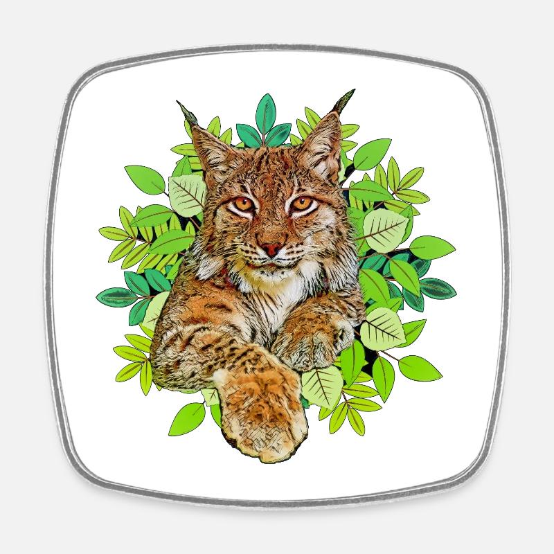 Lynx chat Liberté - Magnet carré - blanc