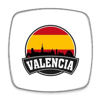 Valencia Spanien Skyline Reise Souvenir Spanish Fla - Viereckiger Kühlschrankmagnet - Weiß - Vorne