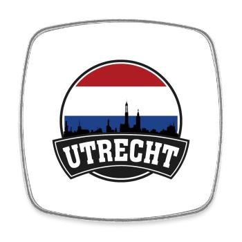 Utrecht Pays-Bas Skyline Voyage Souvenir néerlandais - Magnet carré - blanc - Devant