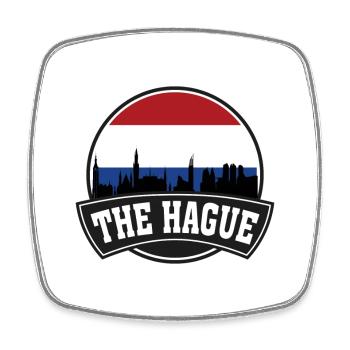 La Haye Pays-Bas Skyline Travel Souvenir Dutc - Magnet carré - blanc - Devant
