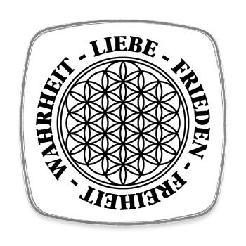 Liebe Frieden Freiheit Wahrheit BDL 1 - Viereckiger Kühlschrankmagnet - Weiß - Vorne
