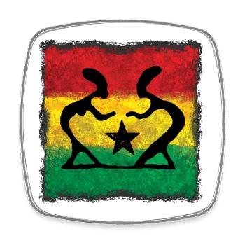 Reggae Dance - Square fridge magnet - white - Front