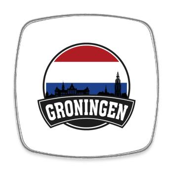 Groningen Niederlande Skyline Reise Souvenir Dutc - Viereckiger Kühlschrankmagnet - Weiß - Vorne