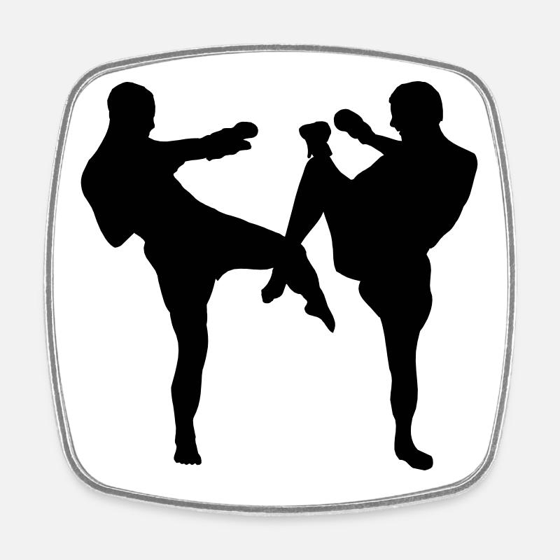 Boxe kickboxing - Magnet carré - blanc