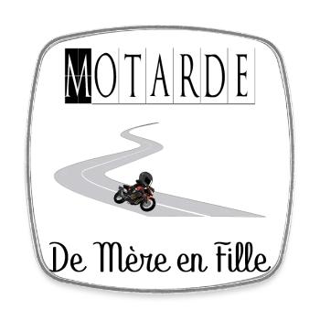 Motarde de Mère en Fille Moto - Magnet carré - blanc - Devant