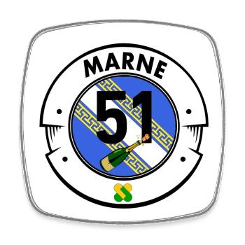 Marl - Square fridge magnet - white - Front