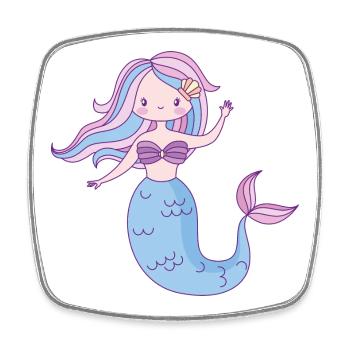 Cadeaux drôles pour les enfants avec sirène - Magnet carré - blanc - Devant