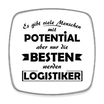 Logistiker - Viereckiger Kühlschrankmagnet - Weiß - Vorne