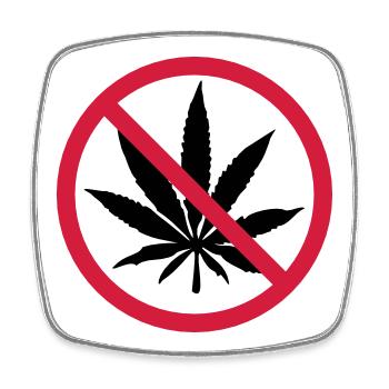Weed Prohibited Sign - Square fridge magnet - white - Front