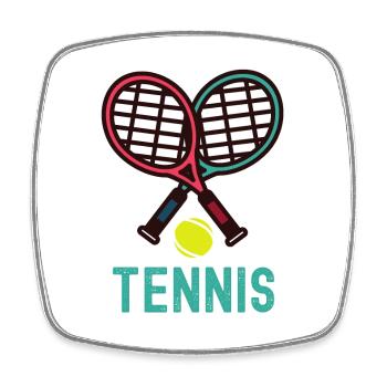 Tennis - Magnet carré - blanc - Devant