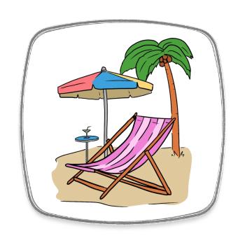 Vacances Palmen plage île Loisirs Mer - Magnet carré - blanc - Devant
