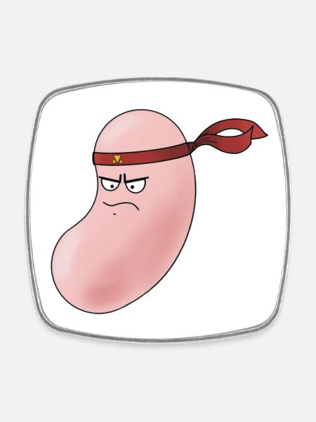 NinjaBean - Square fridge magnet - white