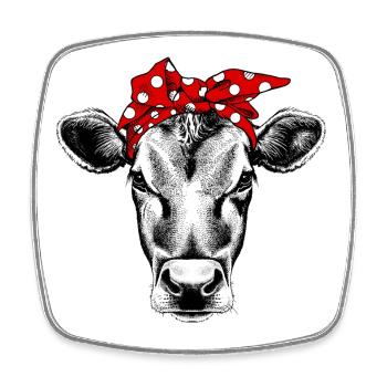 Heifer Cow Bandana - Square fridge magnet - white - Front