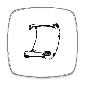 Black brush frame - Square fridge magnet - white - Front