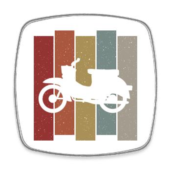 Retro Simson Schwalbe KR50 KR51 DDR Ossi Geschenk - Viereckiger Kühlschrankmagnet - Weiß - Vorne