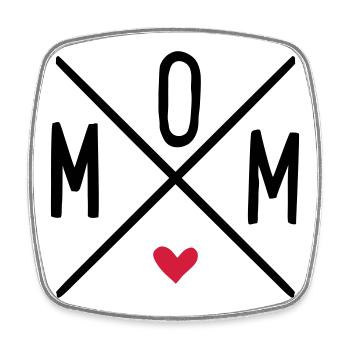 mom - Square fridge magnet - white - Front