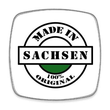 MADE IN SACHSEN Dresden Leipzig Naissance Cadeau - Magnet carré - blanc - Devant