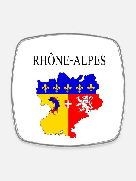 Rhône-alpes - Magnet carré - blanc