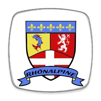 Rhônalpine - Square fridge magnet - white - Front