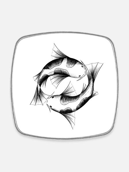 Kois - Magnet carré - blanc