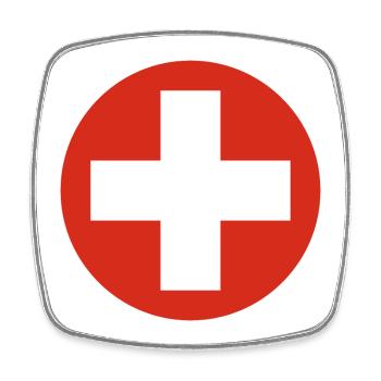 Autocollant cocarde de l'armée de l'air de Suisse Schweiz - Magnet carré - blanc - Devant