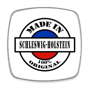 MADE IN SCHLESWIG HOLSTEIN Lübeck Geschenk - Viereckiger Kühlschrankmagnet - Weiß - Vorne