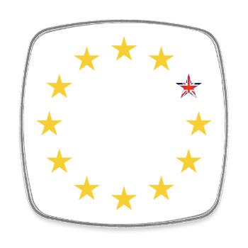 EU Stars with UK Flag Accent - Square fridge magnet - white - Front