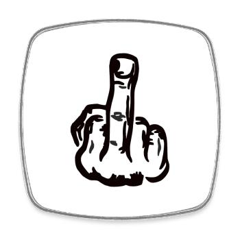 f**k you - Viereckiger Kühlschrankmagnet - Weiß - Vorne