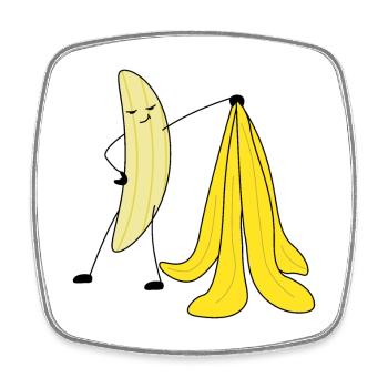 Images drôles de banane - Magnet carré - blanc - Devant