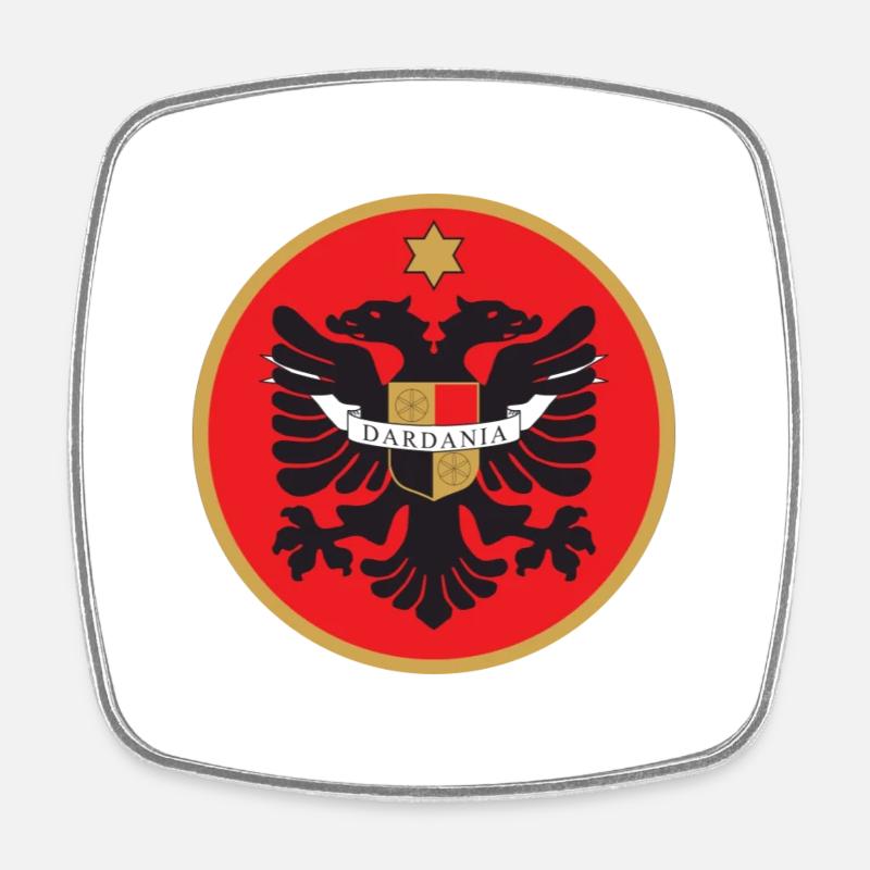 Dardania Flagge - Viereckiger Kühlschrankmagnet - Weiß