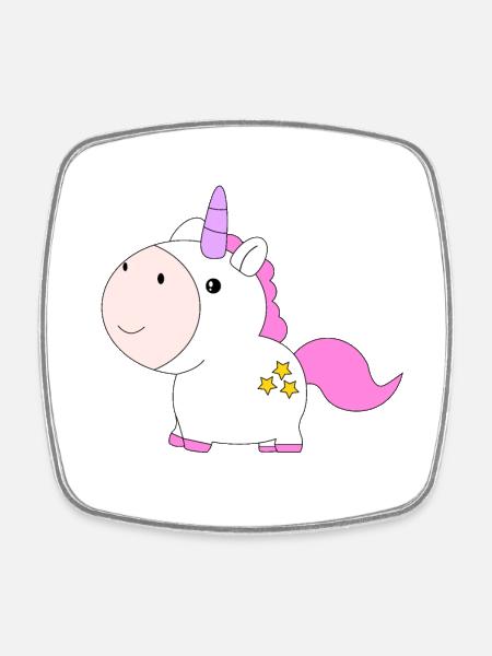 Licorne licorne - Magnet carré - blanc