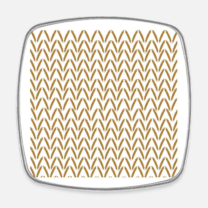 Rye ears of corn pattern, plants - Square fridge magnet - white