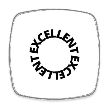Excellent - funny - humor - Square fridge magnet - white - Front