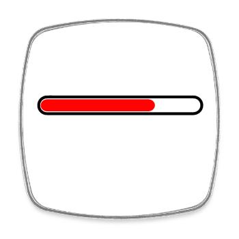 Barre de chargement Noir rouge - Magnet carré - blanc - Devant