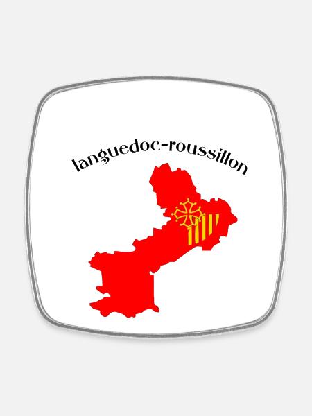 languedoc-roussillon - Magnet carré - blanc