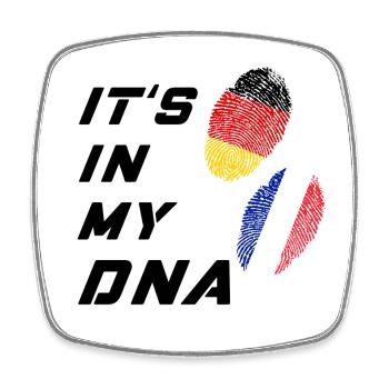 C'est l'Allemagne et la France dans mon ADN - Magnet carré - blanc - Devant