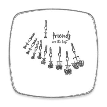 Trad Escalade Alpin Climbing Friends sont les meilleurs - Magnet carré - blanc - Devant