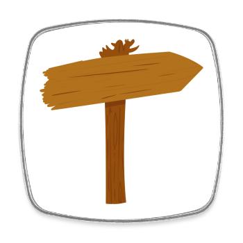 Signpost Path Path Direction - Square fridge magnet - white - Front