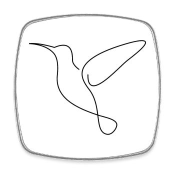 Kolibri - Viereckiger Kühlschrankmagnet - Weiß - Vorne