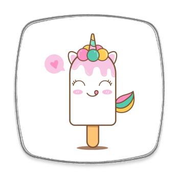 Popsicle enchanté licorne - Magnet carré - blanc - Devant