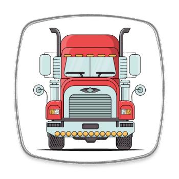 American Truck Laster - Viereckiger Kühlschrankmagnet - Weiß - Vorne